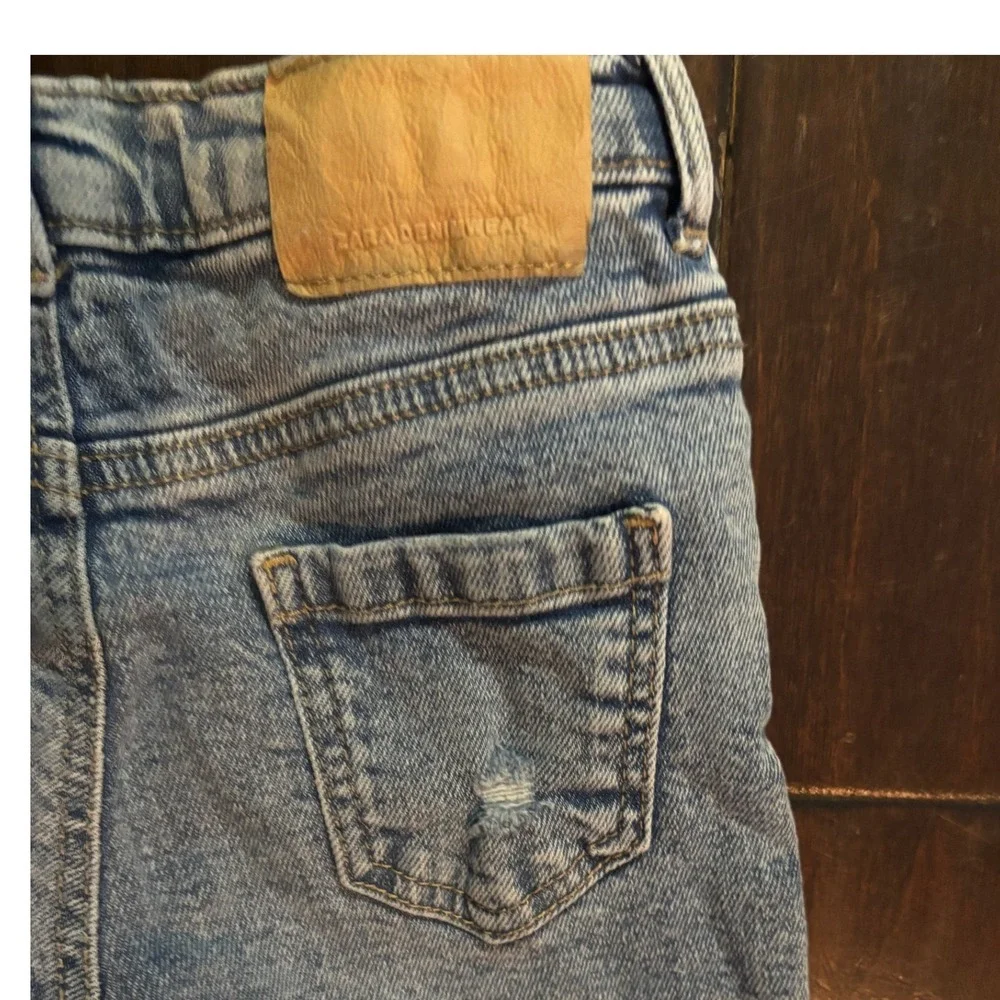 Zara Baby Boys Distressed Jeans Medium Wash‎ Frayed Hem 12-18 Months 86cm